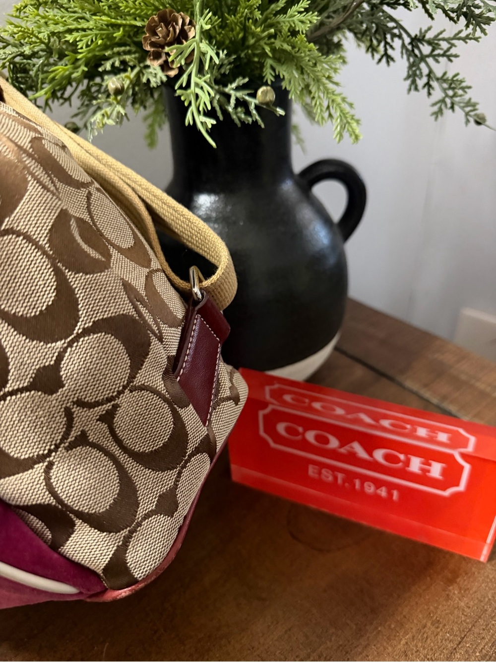 Coach Y2K Rare Signature Monogram & Suede Backpack - Picture 5 of 16
